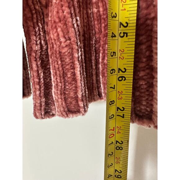 Orvis Large Dusty Rose Pink Crew Neck Cozy Chenille Sweater Fall Winter Layering - Picture 9 of 10